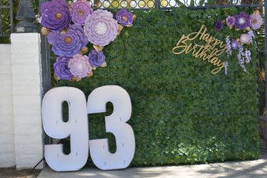 Marquee Numbers And Wooden Happy Birthday Sign