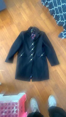 Black Coat With Faux Fur Collar