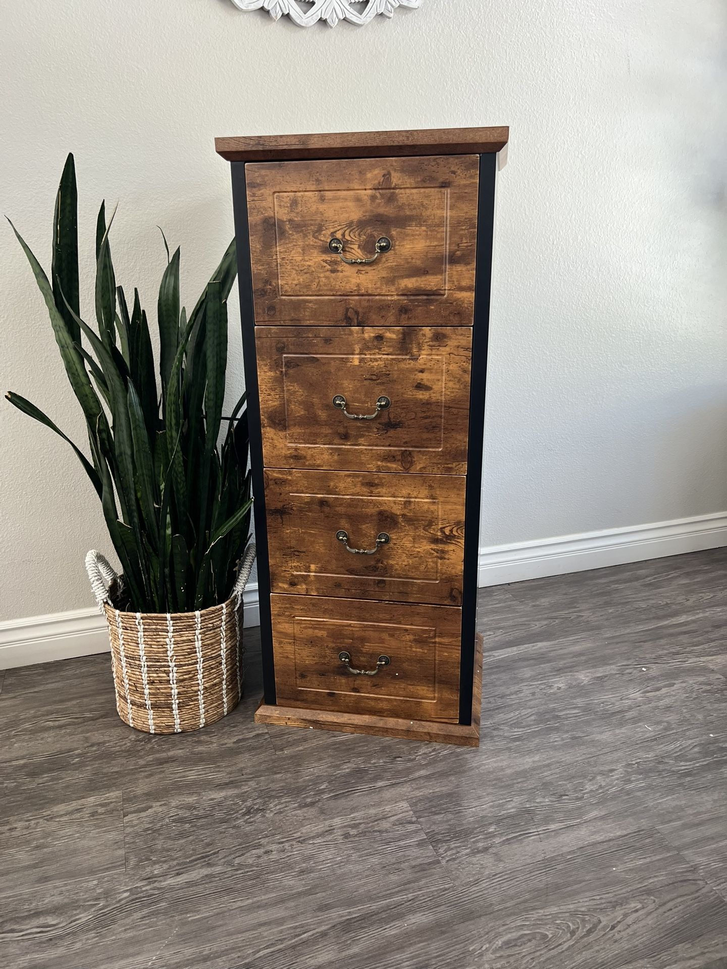 4-Drawer File Cabinet, Vertical Wood Filing Cabinet