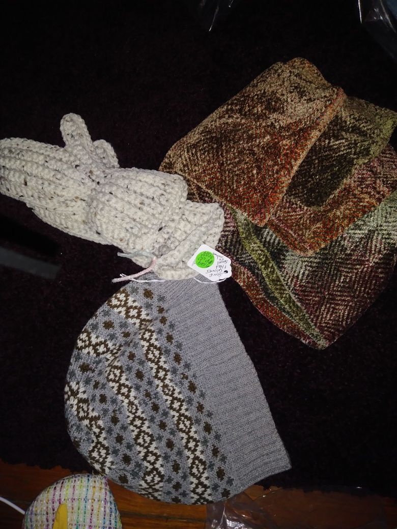 3 piece set hat fleece long scarf and gloves
