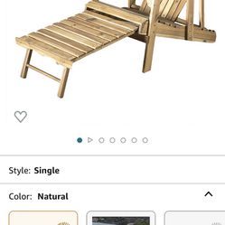 Christopher Knight Home Hayle Reclining Wood Adirondack Chair with Footrest, Natural Stained