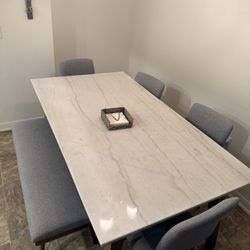 White Marble Dining Set