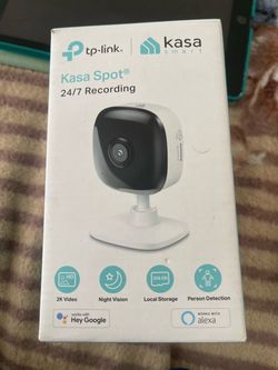 TP-Link Kasa Spot 2K indoor security camera, with 24/7 recording, night vision, local microSD storage up to 256GB