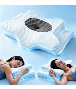 Sleep Doctor Approved Cervical Neck Pillow for Sleeping, Ergonomic Contour Side Sleeper Pillows for Adults, Cooling Orthopedic Pillow for Pain Relief