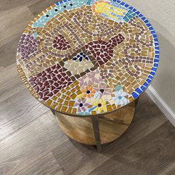 Custom Mosaic Round Accent Table