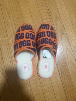 UGG Size 12 Orange/Blue Lamb Fur slippers w Tags