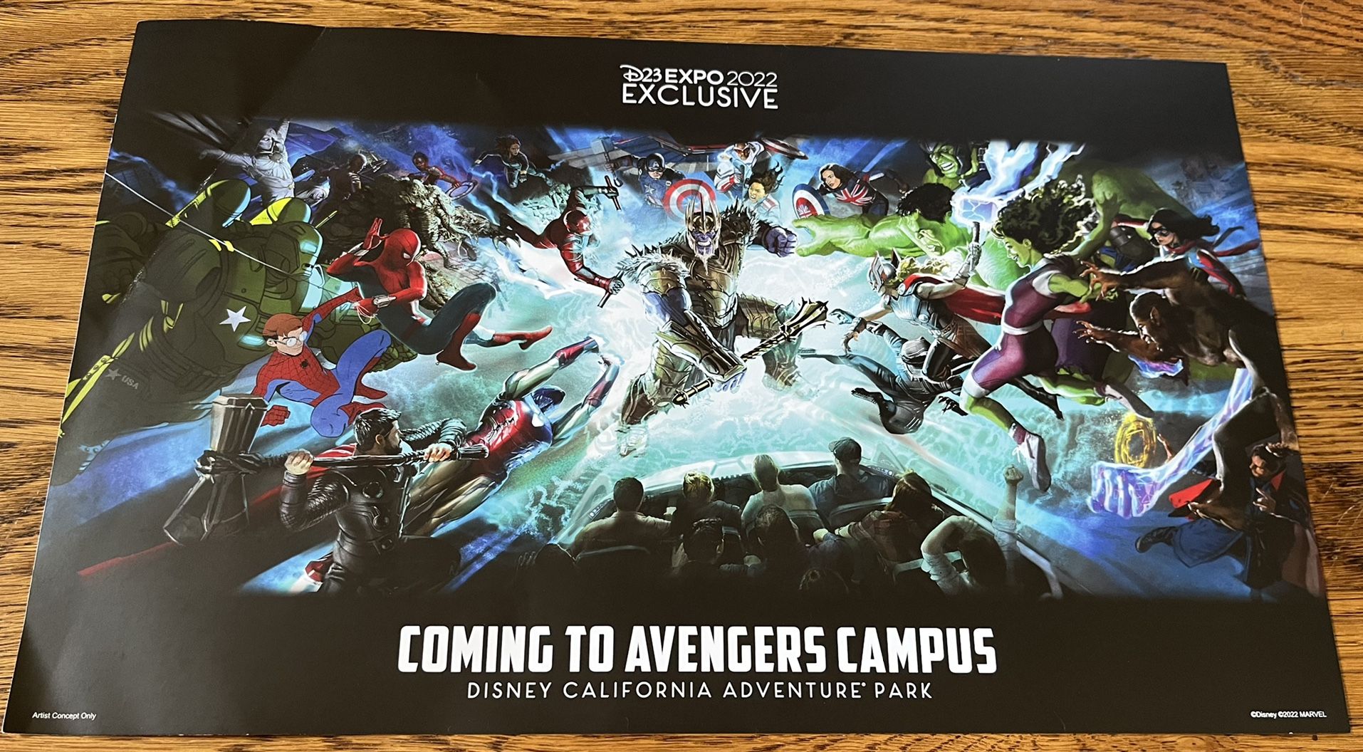 Disney D23 Expo 2022 Marvel Avengers Campus Disneyland Ride Concept Art Poster