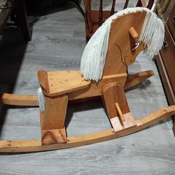 Wooden rocking horse