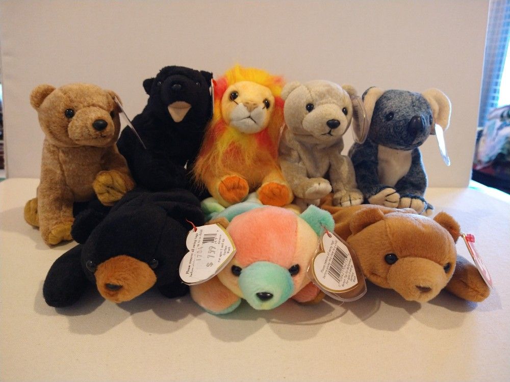 Ty Beanie Babies--Bears & 1 Lion $5 each