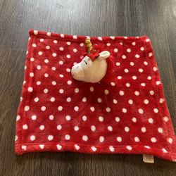 HB Hudson Unicorn Lovey Baby Security Blanket Red White Polka Dots