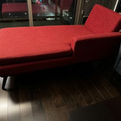 Red chaise sofa lounge