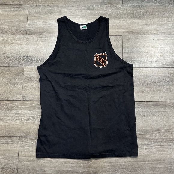 Vintage NHL Hockey Tank Top Shirt XL Waves Authentic Sportswear Black
