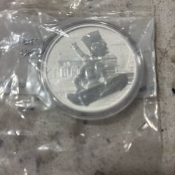 2020 Tuvalu 1 Oz Silver The Simpsons : Bart Simpson BU