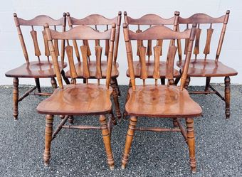 Set of 6 vintage farm style Temple Stuart chairs
