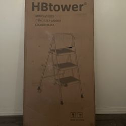 Brand New HBtower 3-Step Ladder – Black