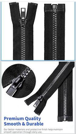 2 Pack 21” #5 Separating Zippers Black Jacket Coat Replacement Heavy Duty