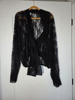 Black Lace Kimono Cardigan – XL