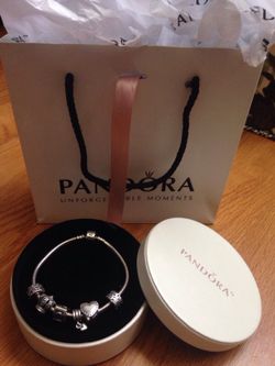 Pandora bracelet with charms