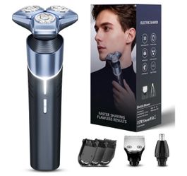 Electric Razor for Men, 10000 RPM High Speed Motor, 3D Floating Heads, USB-C Fast Charging, IPX8 Waterproof, Travel Lock, ICY Blue