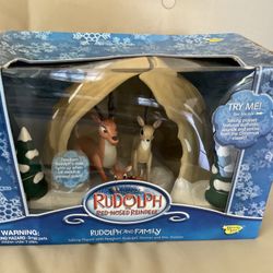 Rare Rudolph and Family Memory Lane Playset. New In Sealed Box. Rudolph The Red Nosed Reindeer.
