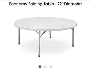 Economy Folding Table - 72" Diameter! Comfortably seats up to 8 people
