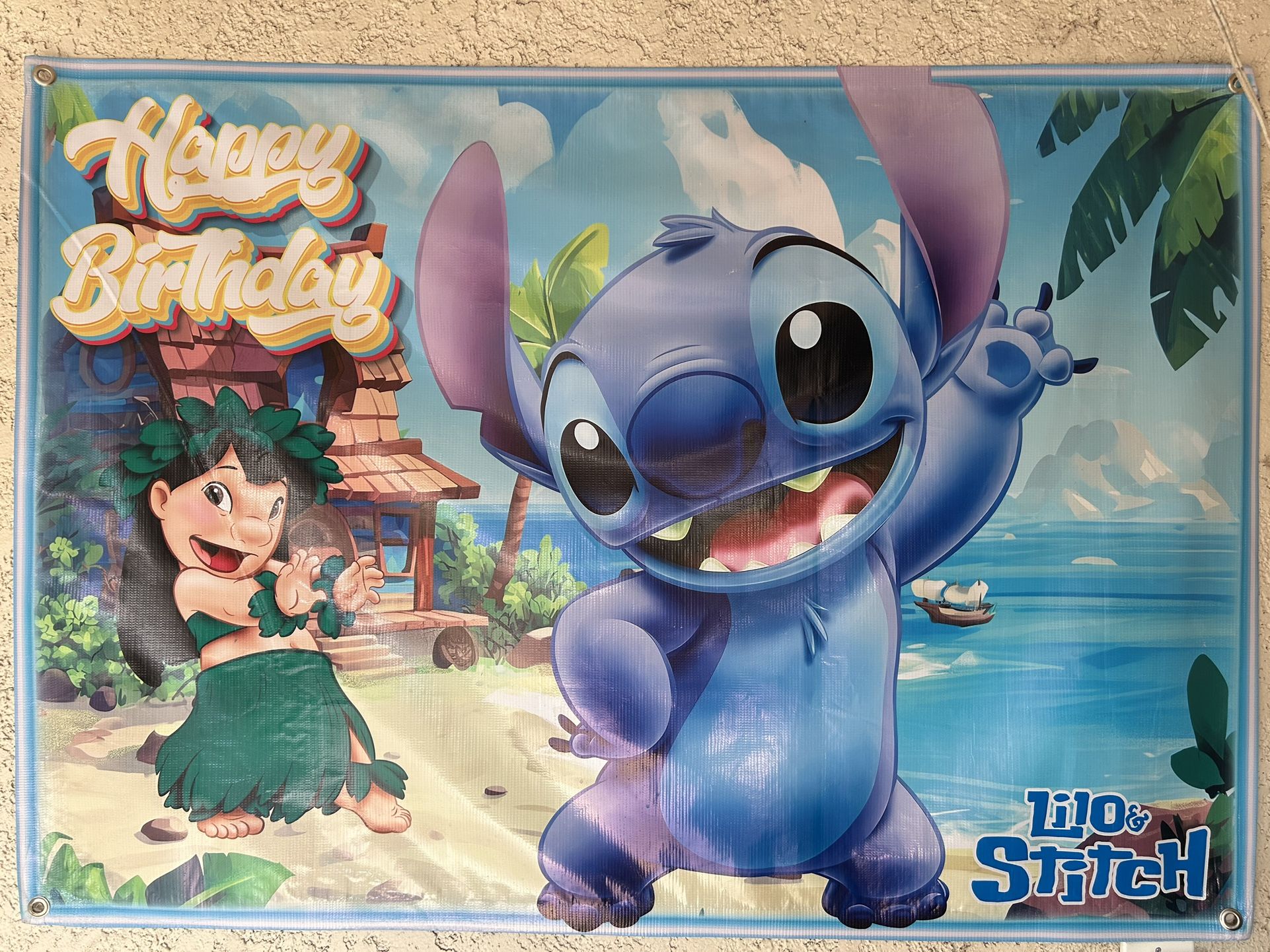 Stitch Happy Birthday Banner
