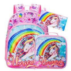 Unicorn Girls Backpack Set
