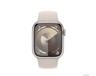 Apple Watch Series 9 [GPS 41mm] Starlight Aluminum Case with Starlight Sport Band, S/M