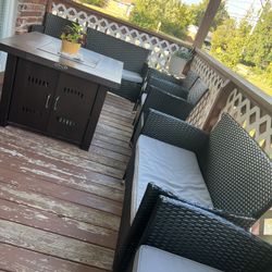 2 Double Chairs And 4 Single Ones With 2  Tables One Is Fire Pitt 