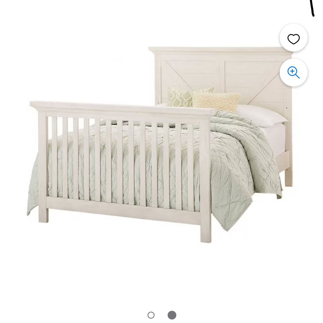 Full Size Bed Rails- Crib Converter-Brushed White-Westwood Designs 