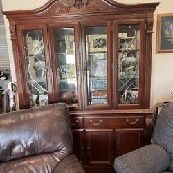 China Cabinet, Table And Chairs 