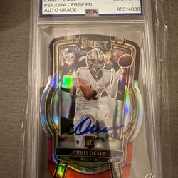 Chris Olave Rookie Auto PSA/DNA Certified PSA 10 Auto – 2022 Select RC Saints