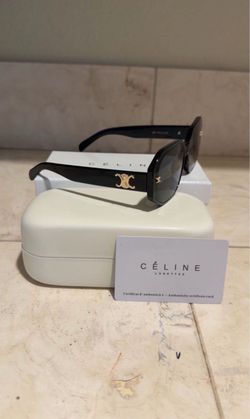 Celine Triomphe Black and Gold Sunglasses