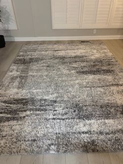 Gray/White Shaggy Rug. No pet or smoke order, only had it for 6 months, was purchased from Home Depot