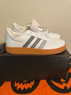 Adidas Breaknet 2.0 K Youth Sneakers White Gray Gum Sole Size 4