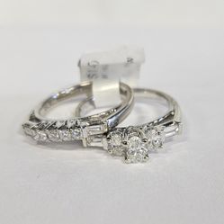 14K White Gold Diamond Wedding Set Approximately 1.25cttw Size 7  806954-1