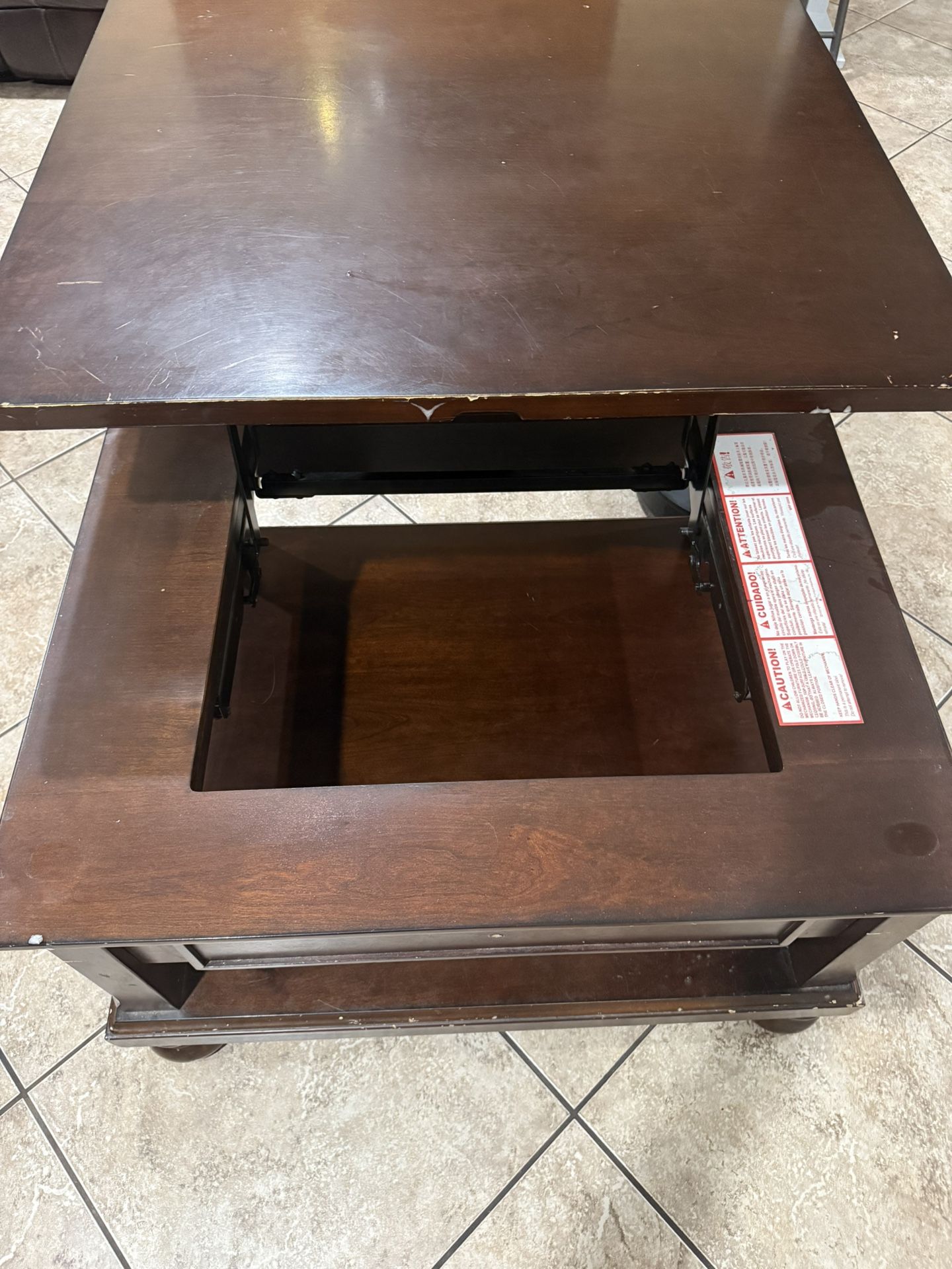 wood lift-top coffee table