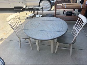Three Piece Round Dining Table Set