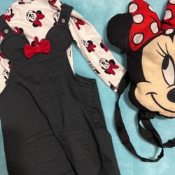Minnie Mouse Outfit And Backpack