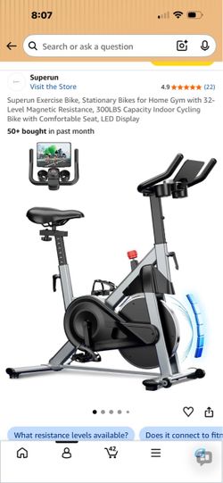 Brand New Superun Exercise Bike – 32-Level Magnetic, 300 lb Capacity