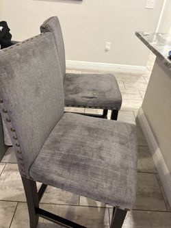 Set Of 2 Gray Bar Stools