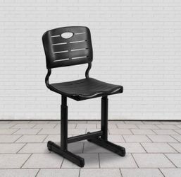 Flash Furniture Adjustable Height Black Student Chair with Black Pedestal Frame