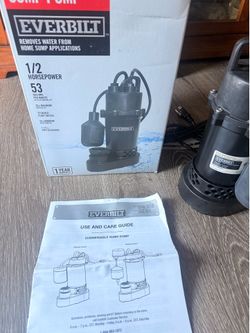 $140 1/2 HP Aluminum Submergible Sump Pump Tether Switch NEW NUEVA