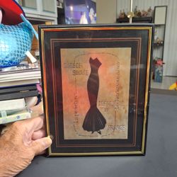 Formal Evening Dress Stylized Framed Wall Art With French Phrases 8 X 10