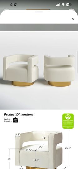 Aysha velvet swivel accent chair set of 2