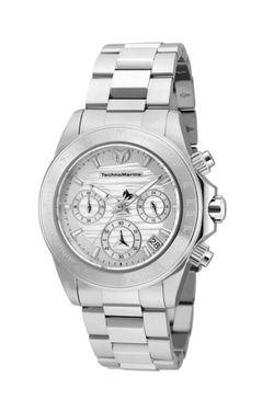 TechnoMarine Manta Ray Unisex Watch 38mm SS W/ Silver Dial TM-219009 New!!