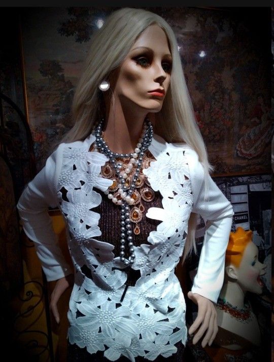 White Floral Cutout Jacket