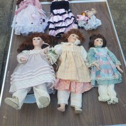7 Porcelain Dolls