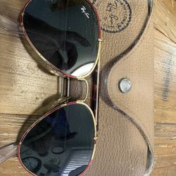 Vintage Ray-Ban Bausch & Lomb Aviator Sunglasses Gold Red