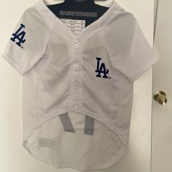 LA Dodgers White pets Baseball Jersey Top